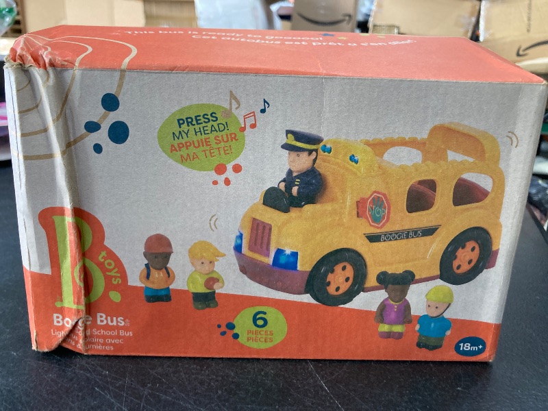 Photo 1 of B. toys - Interactive Yellow School Bus Toy with Lights, Sounds & Dancing Passengers - Educational Vehicle Playset for Toddlers & Kids with 5 Figures - Auto-Off Battery Feature, Ages 18+ Months