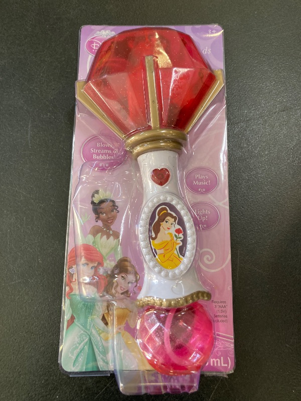 Photo 1 of Little Kids Disney Princess Beauty and The Beast Belle Light and Sound Musical Bubble Wand, Includes Bubble Solution
