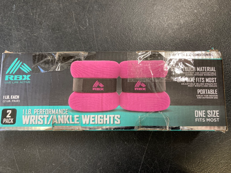 Photo 1 of RBX 1LB Ankle & Wrist Weights for Women and Men - Velcro Straps Made for Jogging, Walking, Resistance Training, and Physical Therapy (Set of 2) - Soft Touch Material