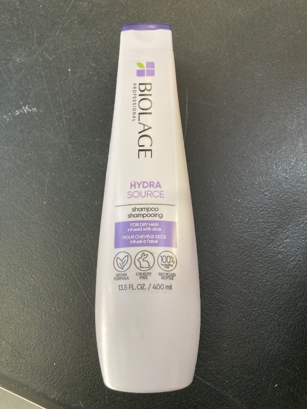 Photo 1 of Biolage Hydra Source Shampoo - Softens & Adds Shine, For Dry Hair, Infused with Micro-Filtered Aloe Vera & Fermented Hyaluronic Acid, Vegan & Paraben-Free, 13.5 Fl Oz, Packaging may vary