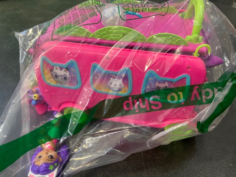 Photo 1 of Gabby's Dollhouse Celebration Party Bus, Transforming Playset with Gabby & DJ Catnip Toy Figures & Dollhouse Accessories, Kids Toys for Ages 3 and Up