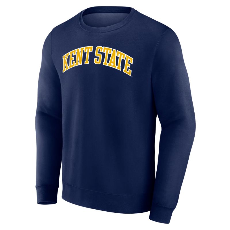 Photo 1 of Men's Navy Kent State Golden Flashes Short Name Fleece Pullover Sweatshirt - Size L