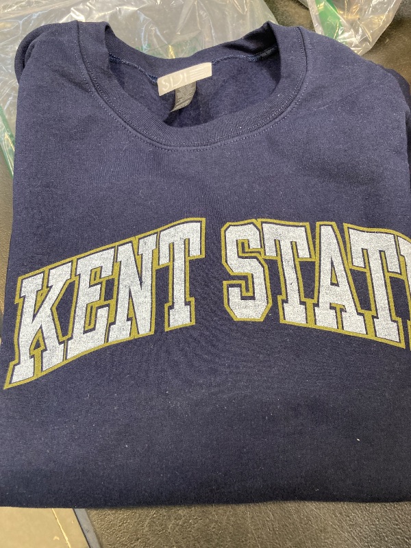 Photo 1 of Men's Navy Kent State Golden Flashes Short Name Fleece Pullover Sweatshirt - Size L