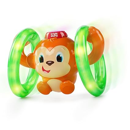 Photo 1 of Bright Starts Roll & Glow Monkey Crawling Baby Toy with Lights and Sounds, Tummy Time Toy, 6 Months+