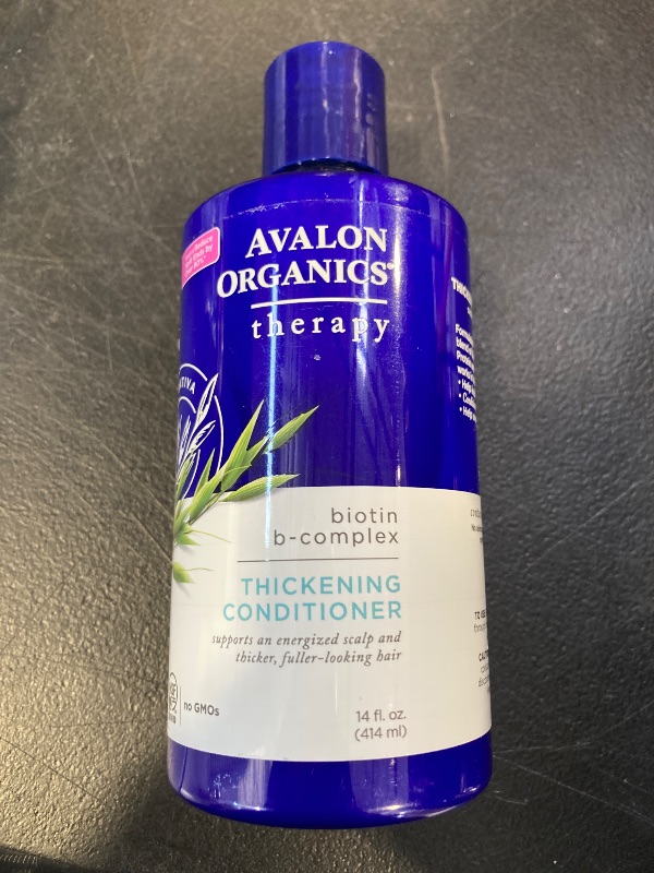 Photo 1 of Avalon Organics Therapy Biotin B-Complex Thickening Conditioner, For an Energized Scalp and Thicker, Fuller-Looking Hair, 14 Fluid Ounces