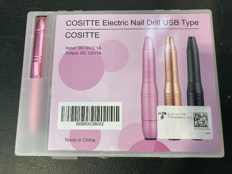Photo 1 of COSITTE Electric Nail Drill, USB Electric Nail Drill Machine for Acrylic Nail Kit, Portable Electric Nail File Polishing Tool Manicure Pedicure Kit Efile Nail Supplies for Home Salon, Pink