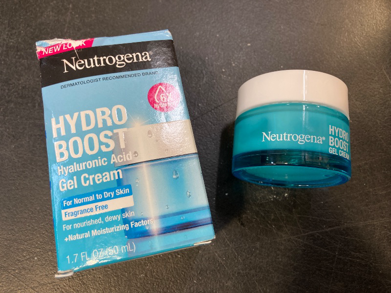 Photo 1 of Neutrogena Hydro Boost Gel Cream Fragrance Free, Hyaluronic Acid Facial Moisturizer for Normal to Dry Skin, Delivers hydration for Nourished, Dewy Skin, 1.7 fl. oz