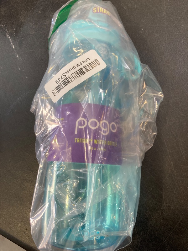 Photo 1 of Pogo BPA-Free Plastic Water Bottle with Chug Lid, 32 Oz, Quetzal Teal