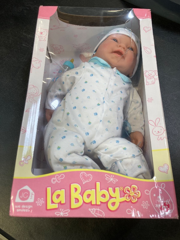 Photo 1 of Caucasian 20-inch Large Soft Body Baby Doll | JC Toys - La Baby | Washable |Removable Blue Outfit w/ Hat and Pacifier| For Children 2 Years +