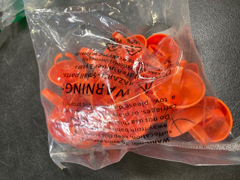 Photo 1 of DECOPAC 3D Basketball Rings, Cupcake Decorations, Food Safe Cake Toppers – 24 Pack