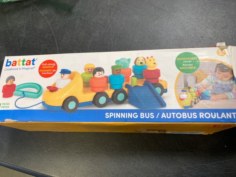 Photo 1 of Battat – Toy Bus for Toddlers – Bus Toy with Moving Parts & 9 Figures – Developmental Toy for Babies – Spinning Bus – 18 Months + – Spinning Bus