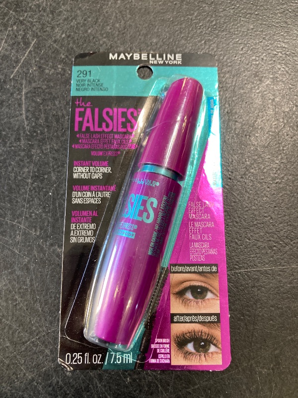 Photo 1 of Maybelline Volum' Express The Falsies Waterproof Mascara, Volumizing and Separating Make Up Formula, Very Black, 1 Count