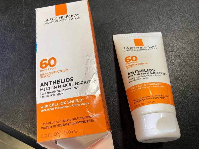 Photo 1 of La Roche-Posay Anthelios Melt-In Milk Sunscreen SPF 60, Sunscreen For Body & Face, Broad Spectrum SPF + Antioxidants, Oil Free, Lightweight & Fast Absorbing, Oxybenzone Free
