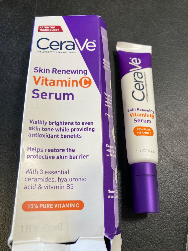 Photo 1 of CeraVe Vitamin C Serum with Hyaluronic Acid, Skin Brightening Serum for Face with 10% Pure Vitamin C, Fragrance Free, 1 Fl. Oz