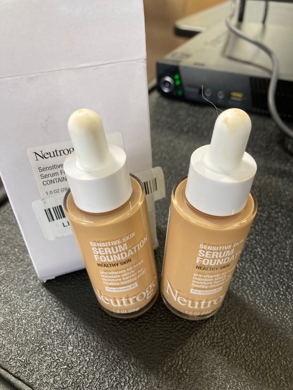 Photo 1 of Neutrogena Healthy Skin Sensitive Skin Serum Foundation with Pro-Vitamin B5, Color Correcting & Pore Minimizing Liquid Foundation & Face Serum, Buildable Coverage, Medium 03, 1 oz 2 pack