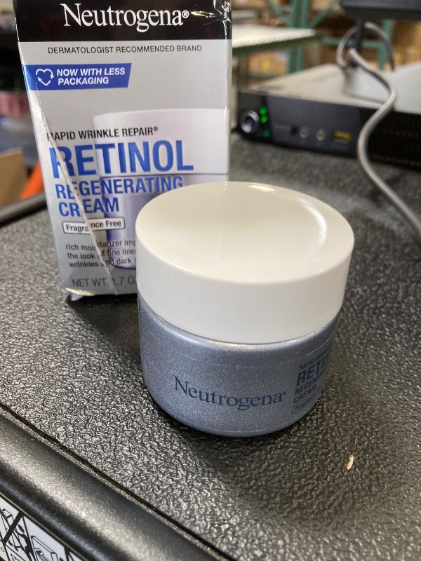 Photo 1 of Neutrogena Retinol Face Moisturizer, Rapid Wrinkle Repair, Fragrance Free, Daily Anti-Aging Face Cream with Retinol & Hyaluronic Acid to Fight Fine Lines, Wrinkles, & Dark Spots, 1.7 oz