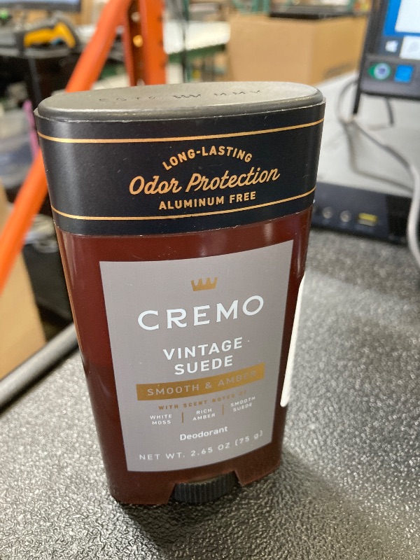 Photo 1 of Cremo Vintage Suede Aluminum Free Deodorant for Men, 48-hour Long Lasting Odor Protection, 2.65oz