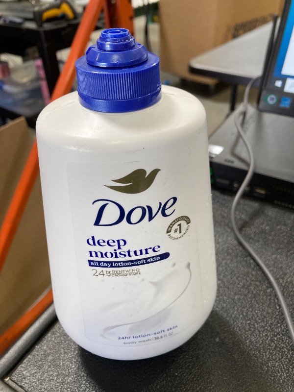 Photo 1 of Dove Body Wash with Pump Deep Moisture for 24hr Lotion-Soft Skin Moisture Moisturizing Skin Cleanser with No Sulfates No Parabens 30.6 oz