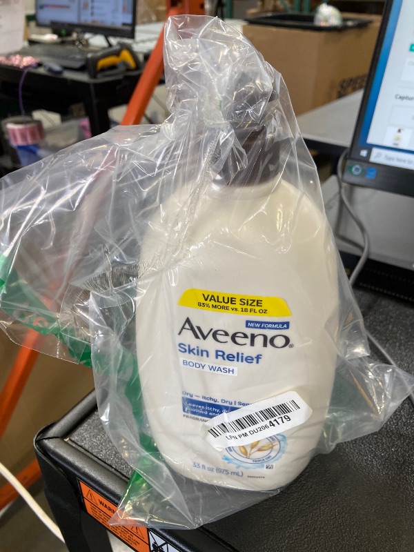 Photo 1 of Aveeno Skin Relief Body Wash, Fragrance-Free with Triple Oat Formula, Gentle Daily Cleanser for Sensitive Skin Leaves Itchy, Dry Skin Feeling Soothed & Moisturized, Soap-Free, 33 fl. oz