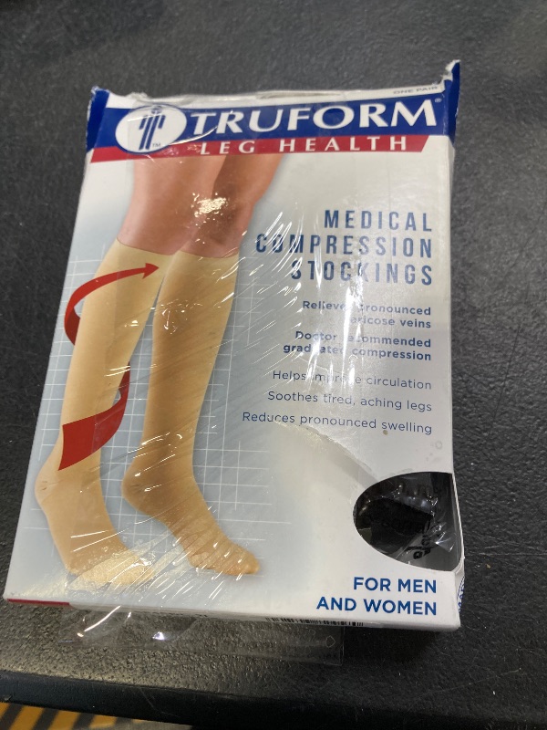 Photo 1 of Truform 30-40 mmHg Compression Stockings for Men and Women, Knee High Length, Closed Toe, Black, 2X-Large