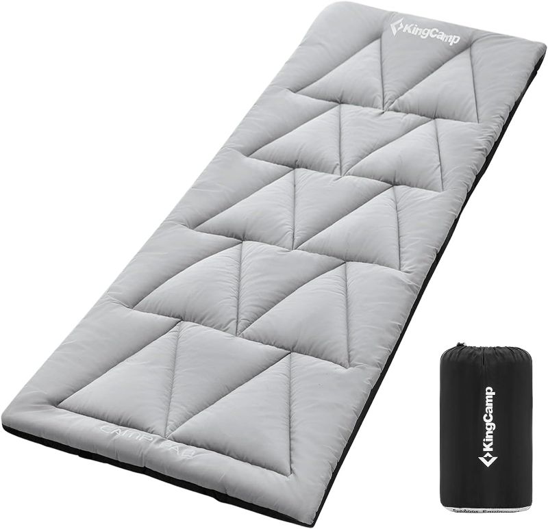 Photo 1 of KingCamp Cot Pad Topper for Camping, Soft Warm Non-Slip Cot Mattress, Comfortable Lightweight Sleeping Mat for Outdoor & Indoor, Picnic, Hiking, Backpacking, Yoga