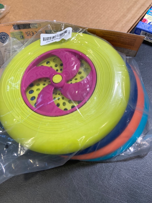Photo 1 of B. toys- Flying Disc Set – 4 Colorful Frisbees – Outdoor Sports & Games for Kids – Frisbee Set for Backyard, Park, Beach – Disc-Oh -4 Years +