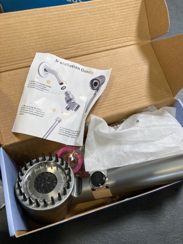 Photo 1 of Iopsk Ion Drops Shower Heads with Fiters for Hard Water, High Pressure Handheld Shower Head with On Off Switch for Rv/Camper,Filtered Iondrops Showerhead with Hose (Gun Grey,2 Filters)