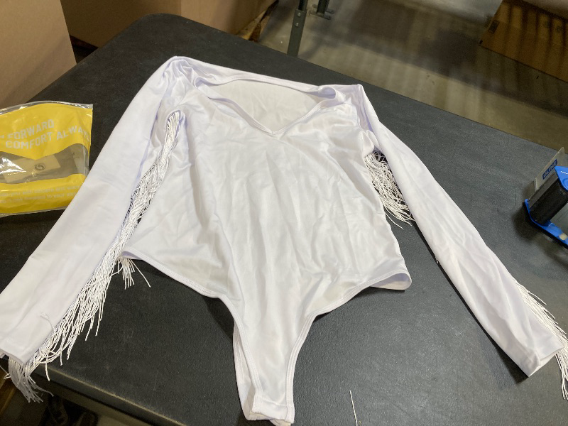 Photo 1 of Country Concert Outfits for Women White Western Fringe Shirt Long Sleeve Country Concert Tops V Neck Western Sexy Cowgirl Tops Nashville Outfits White L