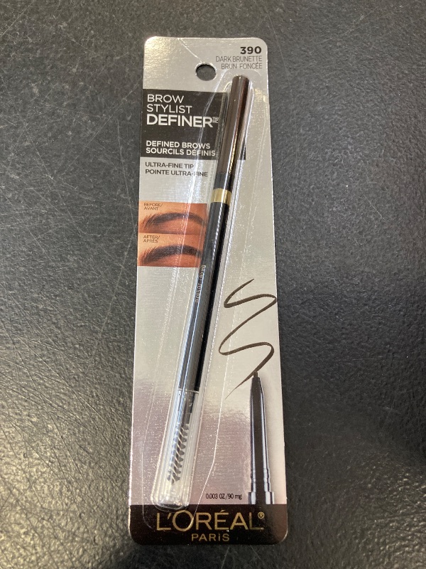 Photo 1 of L'Oreal Paris Makeup Brow Stylist Definer Waterproof Eyebrow Pencil, Ultra-Fine Mechanical Pencil, Draws Tiny Brow Hairs and Fills in Sparse Areas and Gaps, Medium Ash Brown, 0.003 Oz