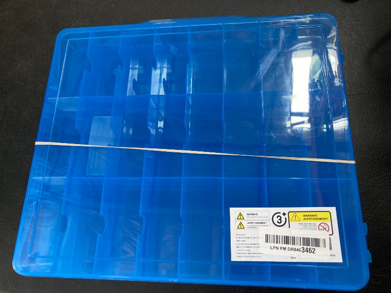 Photo 1 of Bins & Things Hot Wheels Display Case and Toy Car Storage Organizer, Double sided 48 - Multi Compartment Plastic Car Toy Organizer Compatible with Lego, LOL Surprise Matchbox cars storage case - Blue