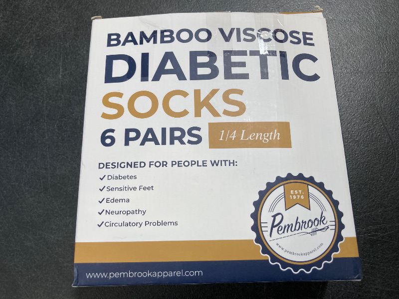Photo 1 of Pembrook Bamboo Viscose Diabetic Socks for Women & Men - 6 Pairs Ankle Socks for Swollen Feet | Neuropathy Socks | Edema Neuropathy Socks for Women | Diabetic Socks Women 9-12