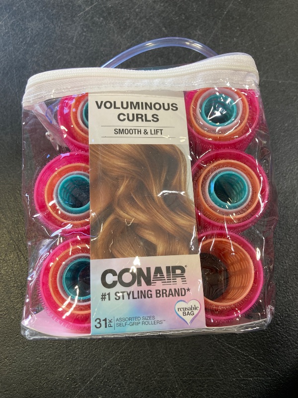 Photo 1 of Conair Heatless Curlers- heatless curls overnight - Hair Rollers for Lift & Volume - Assorted Sizes and Colors - Velcro Rollers - 31 Count w/storage case