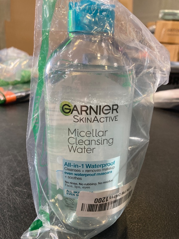 Photo 1 of Garnier Micellar Water For Waterproof Makeup, Hydrating Facial Cleanser & Makeup Remover, Suitable for Sensitive Skin, Vegan, Cruelty Free, 13.5 Fl Oz (400mL), 1 Count