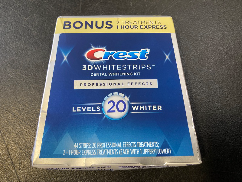 Photo 1 of Crest 3D Whitestrips Professional Effects, Whitestrip 3D White, Teeth Whitening Strip Kit, 44 Strips (22 Count Pack), Crest Teeth Whitening Strips, Teeth Whitening Kit