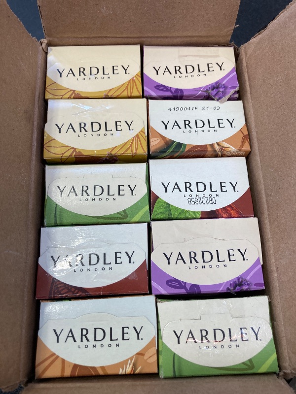 Photo 1 of Yardley London Soap Bath Bar Bundle - 10 Bars: English Lavender, Oatmeal and Almond, Aloe and Avocado, Cocoa Butter, Lemon Verbena 4 Ounce Bars (Pack of 10, Two of each)
