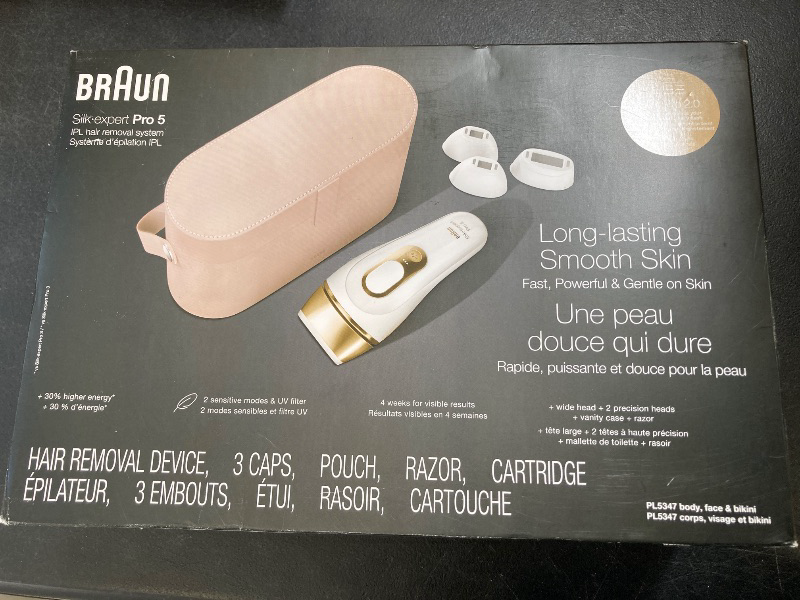 Photo 1 of Braun IPL Silk·Expert, at Home Laser Hair Removal, Pro 5 PL5347 Latest Generation IPL, Holiday Gifts for Women and Men, Hair Removal System with Wide Head and Two Precision Heads