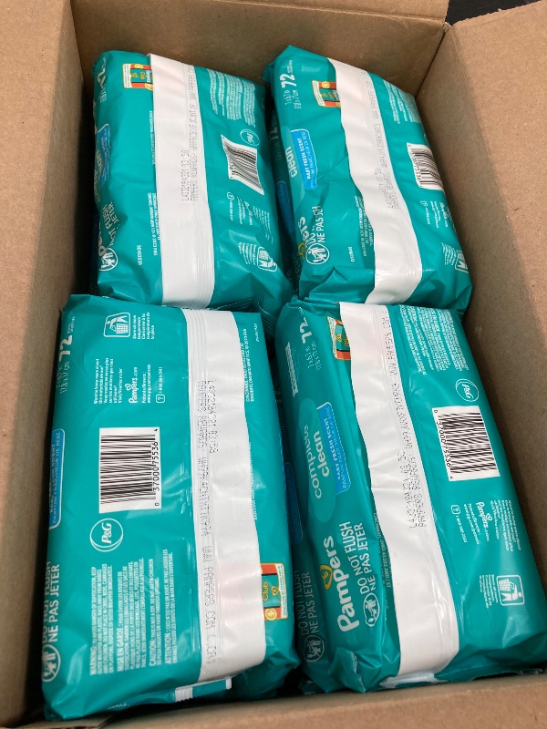 Photo 1 of Pampers Baby Wipes, Complete Clean Baby Fresh Scented Wipe, Gently Cleans Head to Toe, 864 Total (12 Flip-Top Packs)