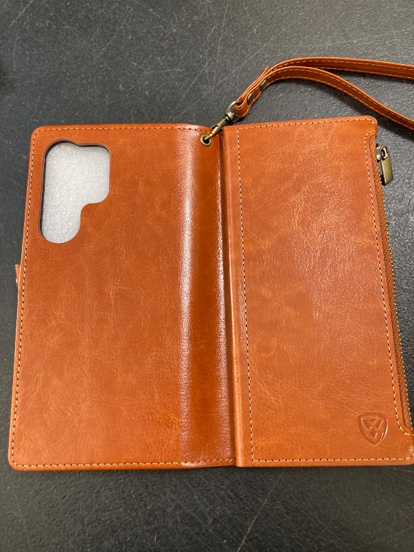 Photo 1 of XcaseBar Compatible with Samsung Galaxy S25 Ultra Wallet case with Zipper Credit Card Holder, Flip Folio Book PU Phone case Shockproof Cover Women Men for S25 Ultra case Light Brown