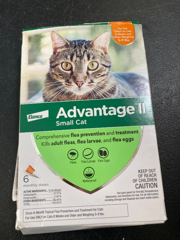 Photo 1 of Advantage II Small Cat Vet-Recommended Flea Treatment & Prevention | Cats 5-9 lbs. | 6-Month Supply