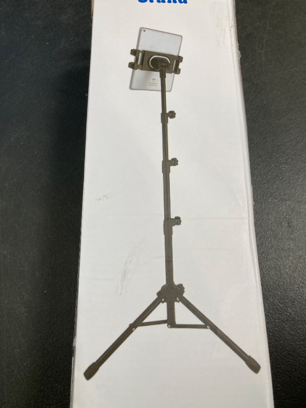 Photo 1 of Raking Tablet Floor Stand, Height Adjustable Cellphone Floor Stand with 360°Rotating Tripod Mount, Compatible with iPhone iPad Mini/Air/Pro and All 5.5-12.9 Inch Devices