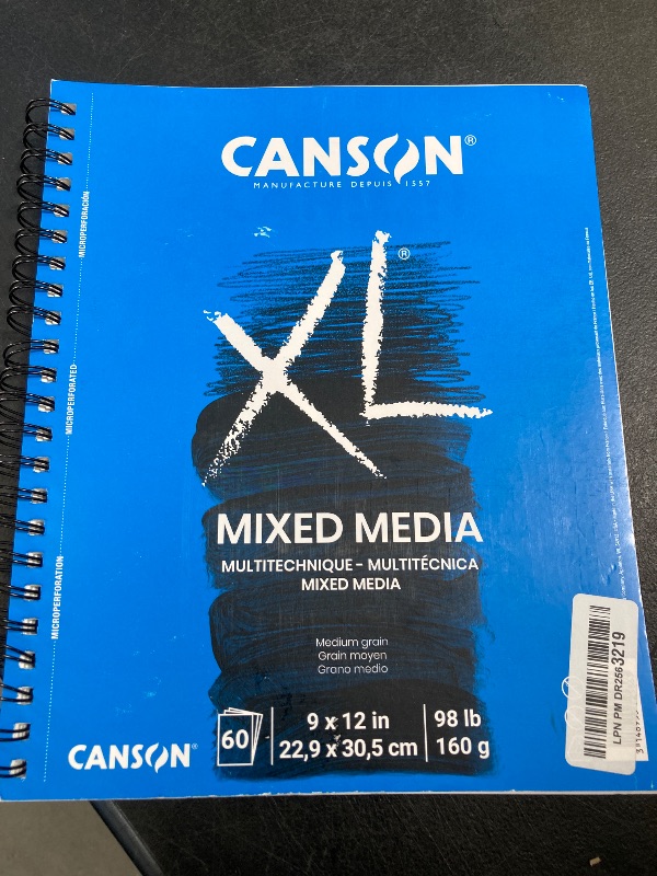 Photo 1 of Canson XL Series Mixed Media Pad, Side Wire, 9x12 inches, 60 Sheets – Heavyweight Art Paper for Watercolor, Gouache, Marker, Painting, Drawing, Sketching