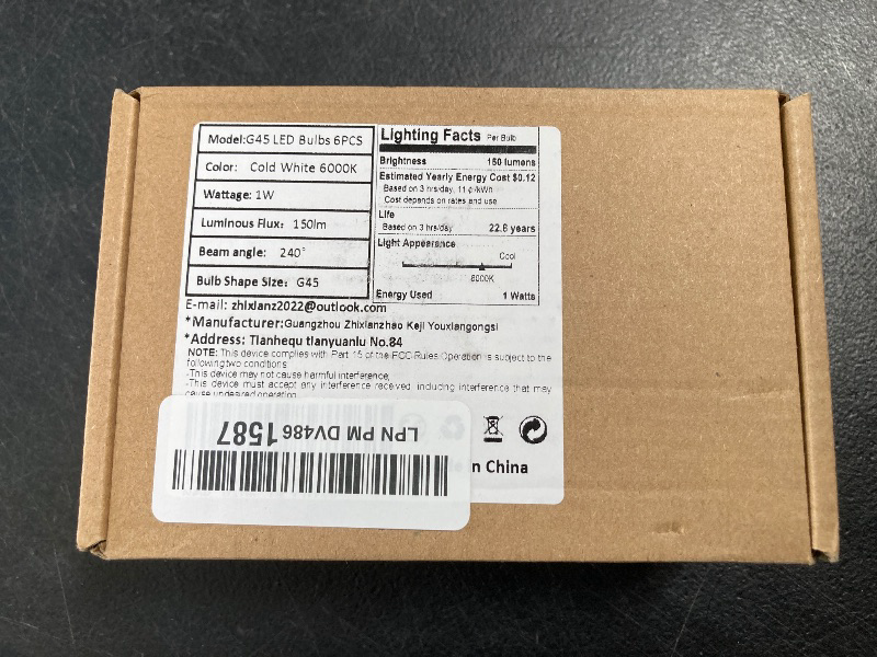 Photo 1 of Baczao LED Vanity Globe Light Bulb, Small Globe Bulbs 15W Equivalent, 1W G14 LED E26 Base Bulbs, Cool White 6000K Small Low Watt for Bathroom Mirror Light Bulbs, Non-Dimmable, 6 Pack