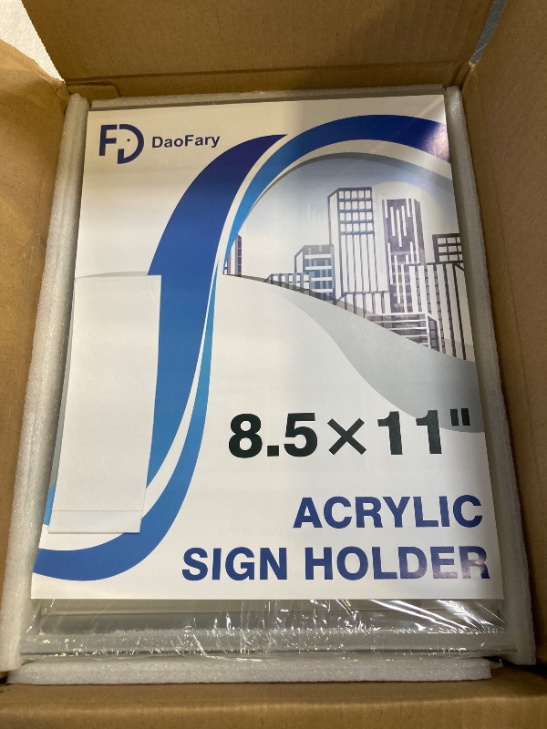 Photo 1 of 10 Pack Acrylic Sign Holder 8.5 x 11 Display Table Signs Stand, clear flyer stand 8.5 x 11 Double Sided T Shape Plastic for Picture Paper Frame Holder Home Office Menu Retail Show Fair