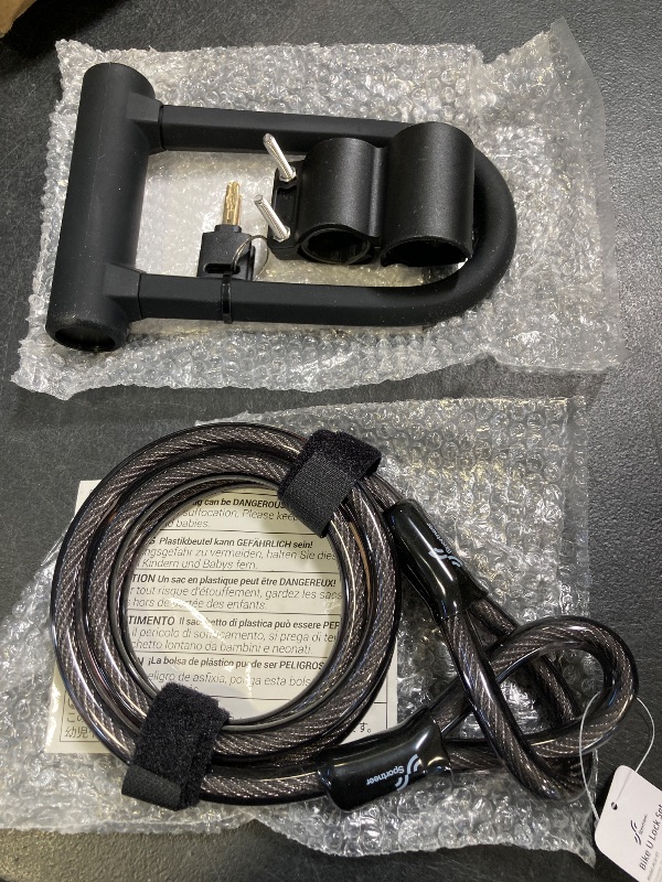 Photo 1 of Sportneer Bike Lock: Heavy Duty Anti Theft Bike U Lock with 5ft Security Steel Cable - 17mm Shackle Bicycle U-Locks with Keys & Sturdy Mounting Bracket for Road, Mountain, Electric & Folding Bike