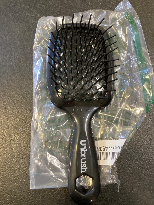 Photo 1 of FHI Heat UNbrush Detangling Brush for Pain-Free Brushing on All Wet or Dry Hair Types — Durable DuoFlex Anti-Static Bristles, Lightweight Handle, Vented Hair Brush, Black