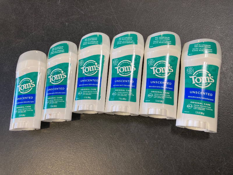 Photo 1 of Tom's of Maine Original Care Natural Deodorant Unscented 2.25 Oz (Pack of 6) (Packaging May Vary)