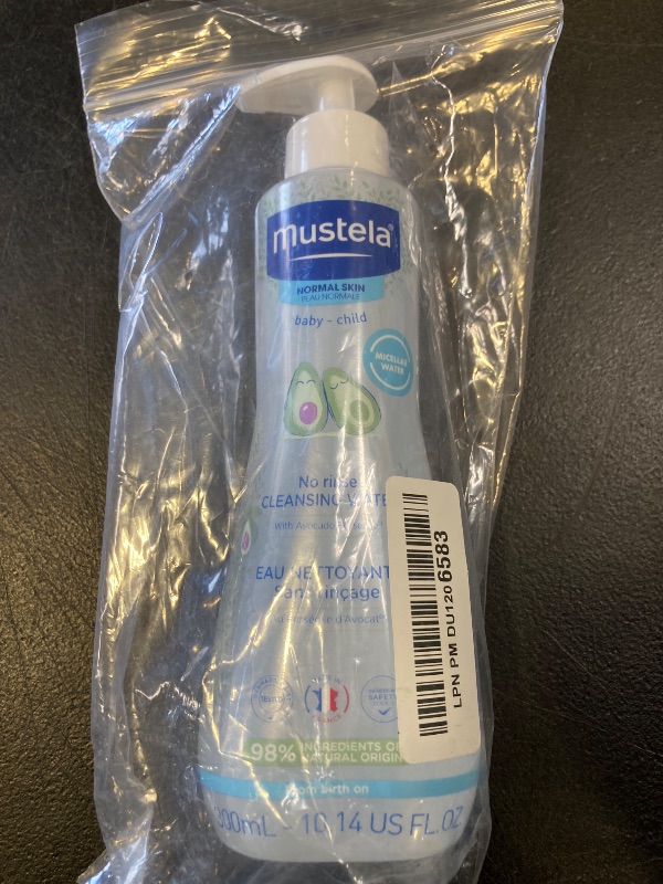 Photo 1 of Mustela Baby Cleansing Water - No-Rinse Micellar Water - with Natural Avocado & Aloe Vera - for Baby's Face, Body & Diaper â€“ 10.14 fl. oz. (Pack of 1)