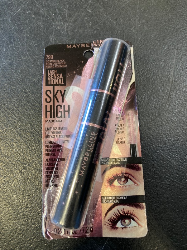 Photo 1 of Maybelline Lash Sensational Sky High Washable Mascara Makeup, Volumizing, Lengthening, Defining, Curling, Multiplying, Buildable Formula, Cosmic Black, 1 Count
