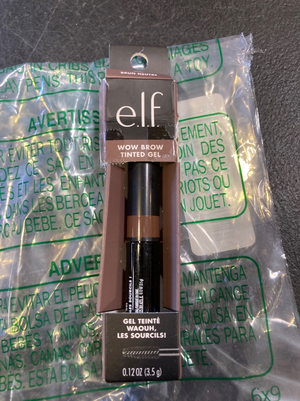 Photo 1 of e.l.f., Wow Brow Gel, Volumizing, Buildable, Wax-Gel Hybrid, Creates Full, Voluminous-Looking Brows, Locks Brow Hairs In Place, Neutral Brown, Fiber-Infused, 0.12 Oz