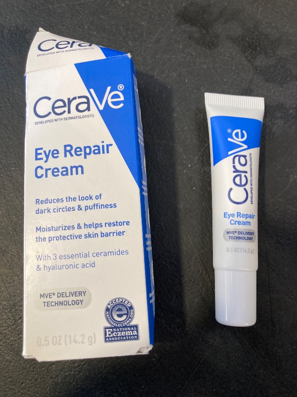 Photo 1 of CeraVe Eye Repair Cream, Under Eye Cream For Puffiness And Bags Under Eyes, Hyaluronic Acid + Niacinamide + Marine Botanical Complex, Oil Free & Ophthalmologist Tested